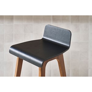 Tabourets de bar noyer et noir h65 cm (lot de 2) baltik