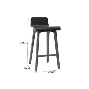 Tabourets de bar noyer et noir h65 cm (lot de 2) baltik