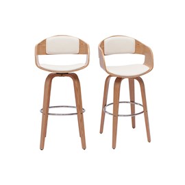 Tabourets de bar pivotants 360° en bois clair h65 cm (lot de 2) gao