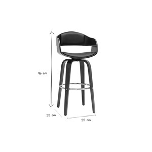Tabourets de bar  pivotants 360° noyer h65 cm (lot de 2) gao