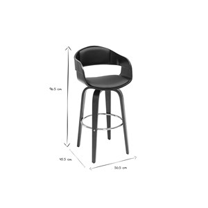 Tabourets de bar  pivotants 360° noyer h67.5 cm (lot de 2) gao