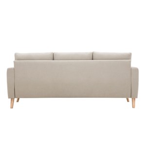 Canapé 3 places en tissu beige et bois clair munik