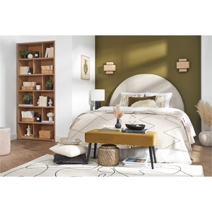 Banc capitonné en tissu velours bronze et métal noir l96 cm guesta