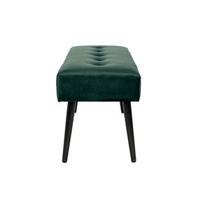 Banc capitonné en tissu velours vert foncé et métal noir l96 cm guesta