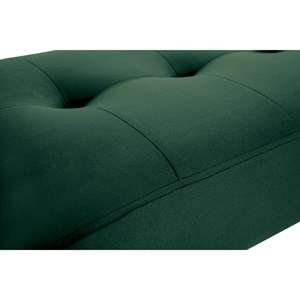 Banc capitonné en tissu velours vert foncé et métal noir l96 cm guesta
