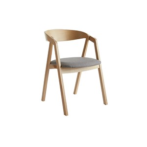 Chaises empilables en bois clair chêne et tissu gris (lot de 2) lova