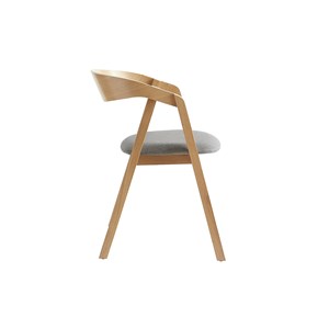 Chaises empilables en bois clair chêne et tissu gris (lot de 2) lova
