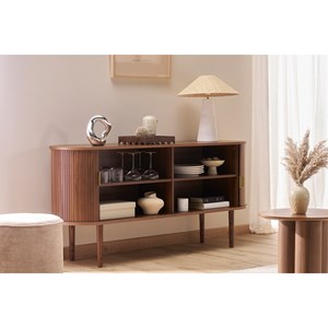 Buffet  en bois foncé noyer 2 portes coulissantes l160 cm epic