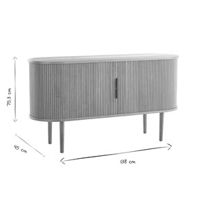 Buffet  en bois clair chêne 2 portes coulissantes l138 cm epic