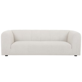 Canapé en tissu effet velours beige 3-4 places oliveiro