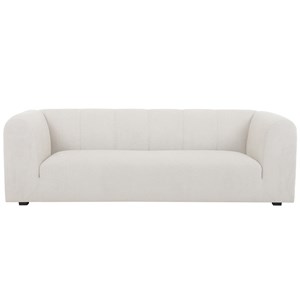 Canapé en tissu effet velours beige 3-4 places oliveiro