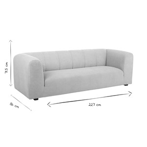 Canapé en tissu effet velours beige 3-4 places oliveiro