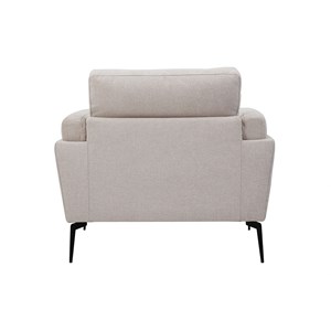 Fauteuil en tissu effet velours texturé beige et métal noir mosco