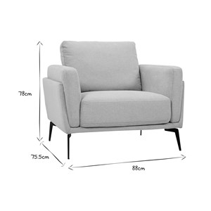 Fauteuil en tissu effet velours texturé beige et métal noir mosco