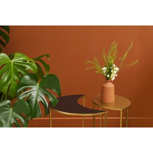 Table d'appoint en métal laqué noir et doré toscane