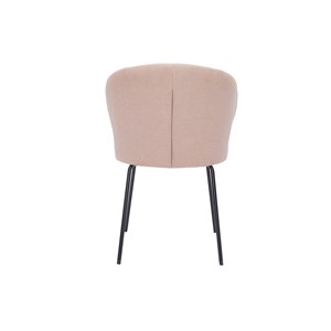 Chaise en tissu effet velours rose poudré et métal noir yda