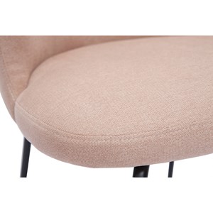 Chaise en tissu effet velours rose poudré et métal noir yda