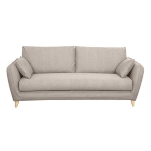 Canapé convertible 3 places en tissu beige avec matelas 10 cm creep