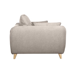 Canapé convertible 3 places en tissu beige avec matelas 10 cm creep