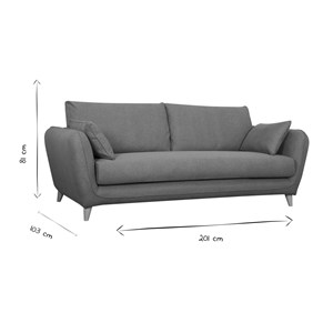 Canapé convertible 3 places en tissu beige avec matelas 10 cm creep