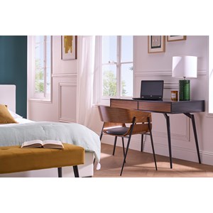 Chaises bois foncé et métal noir (lot de 2) wess