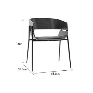 Chaises bois foncé et métal noir (lot de 2) wess