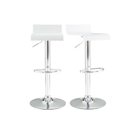 Tabourets de bar blancs et acier chromé (lot de 2) surf v2