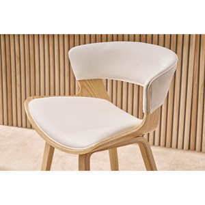 Tabourets de bar blanc et bois clair h65 cm (lot de 2) syrah