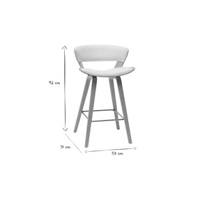 Tabourets de bar blanc et bois clair h65 cm (lot de 2) syrah
