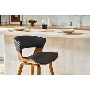 Tabourets de bar noir et bois foncé h65 cm (lot de 2) syrah