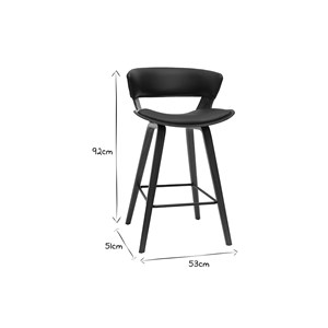 Tabourets de bar noir et bois foncé h65 cm (lot de 2) syrah