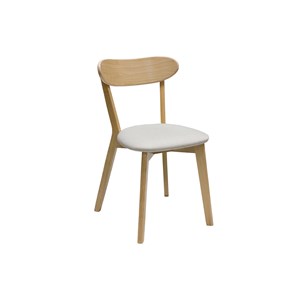 Chaises  en bois clair chêne et tissu beige (lot de 2) dove
