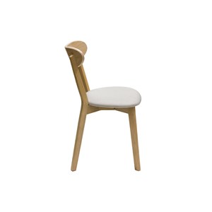 Chaises  en bois clair chêne et tissu beige (lot de 2) dove