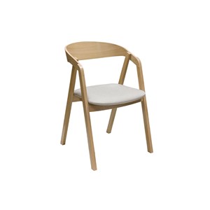 Chaises empilables en bois clair chêne et tissu beige (lot de 2) lova