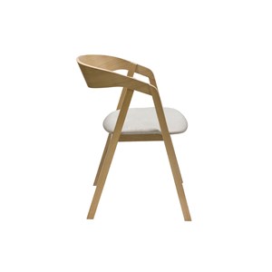 Chaises empilables en bois clair chêne et tissu beige (lot de 2) lova