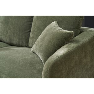 Canapé 3 places en tissu effet velours vert kaki et métal noir jerry