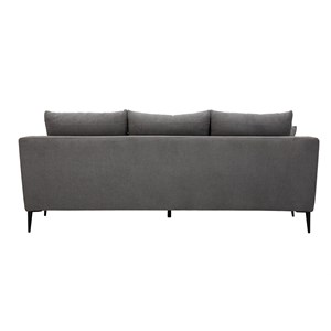 Canapé 3 places en tissu effet velours gris et métal noir jerry