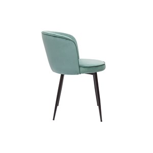 Chaises en tissu velours vert céladon et métal noir (lot de 2) serif