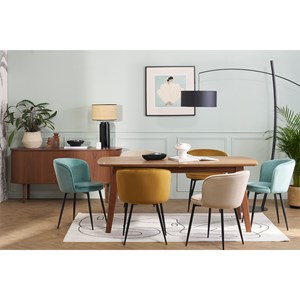 Chaises en tissu velours bronze et métal noir (lot de 2) serif