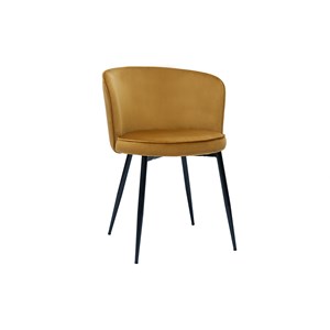 Chaises en tissu velours bronze et métal noir (lot de 2) serif