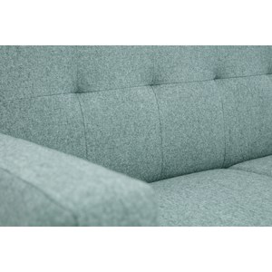 Canapé 2 places en tissu vert de gris et bois clair moon