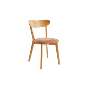 Chaises  en bois clair chêne et tissu effet velours terre brûlée (lot de 2) dove