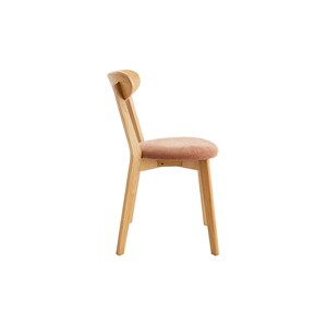 Chaises  en bois clair chêne et tissu effet velours terre brûlée (lot de 2) dove