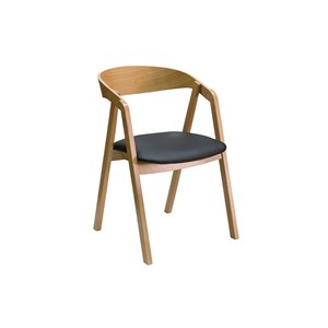 Chaises empilables en bois clair chêne et assises noires (lot de 2) lova