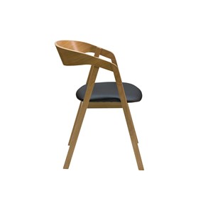 Chaises empilables en bois clair chêne et assises noires (lot de 2) lova