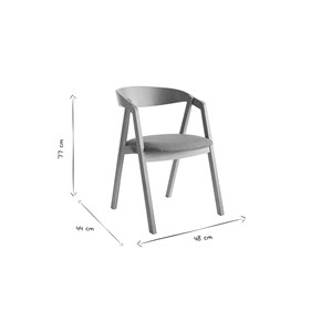 Chaises empilables en bois clair chêne et assises noires (lot de 2) lova