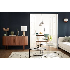 Buffet  en bois foncé noyer 2 portes coulissantes l138 cm epic