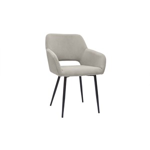 Chaises en tissu velours côtelé taupe et métal noir (lot de 2) laurette