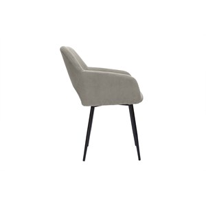 Chaises en tissu velours côtelé taupe et métal noir (lot de 2) laurette