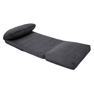 Chauffeuse 1 place convertible en tissu velours côtelé gris foncé spencer